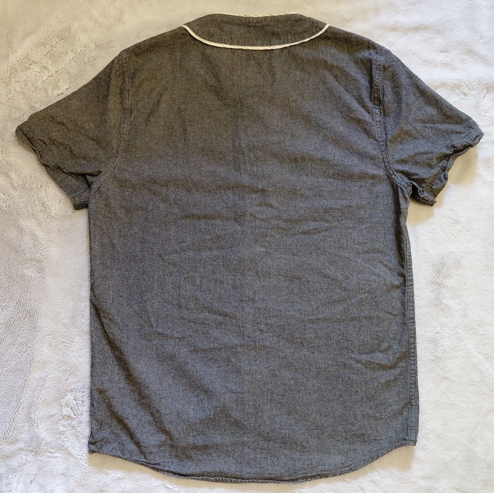 Altamont Gray White Baseball Jersey Button Down Shirt Size Medium - Picture 2 of 4